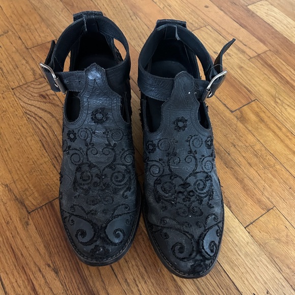 Free People x farylrobin embroidered black booties - Picture 2 of 10